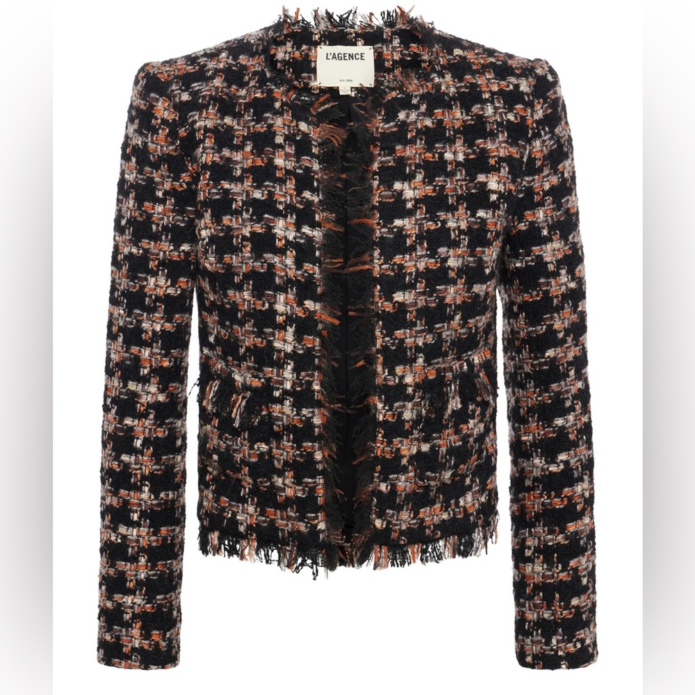L'AGENCE Black and Brown Tweed Jacket